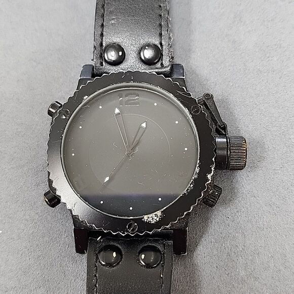 Aldo Black Men's Leather Watch - Picture 1 of 4